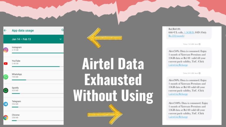 Airtel Data Exhausted Without Using: Reason and Solutions