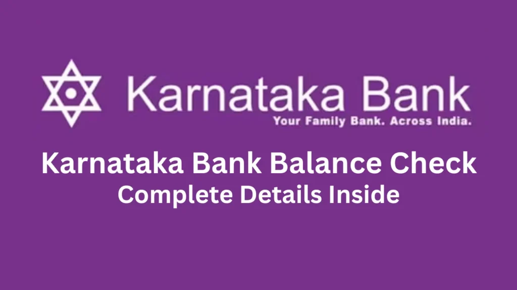 karnataka bank balance check