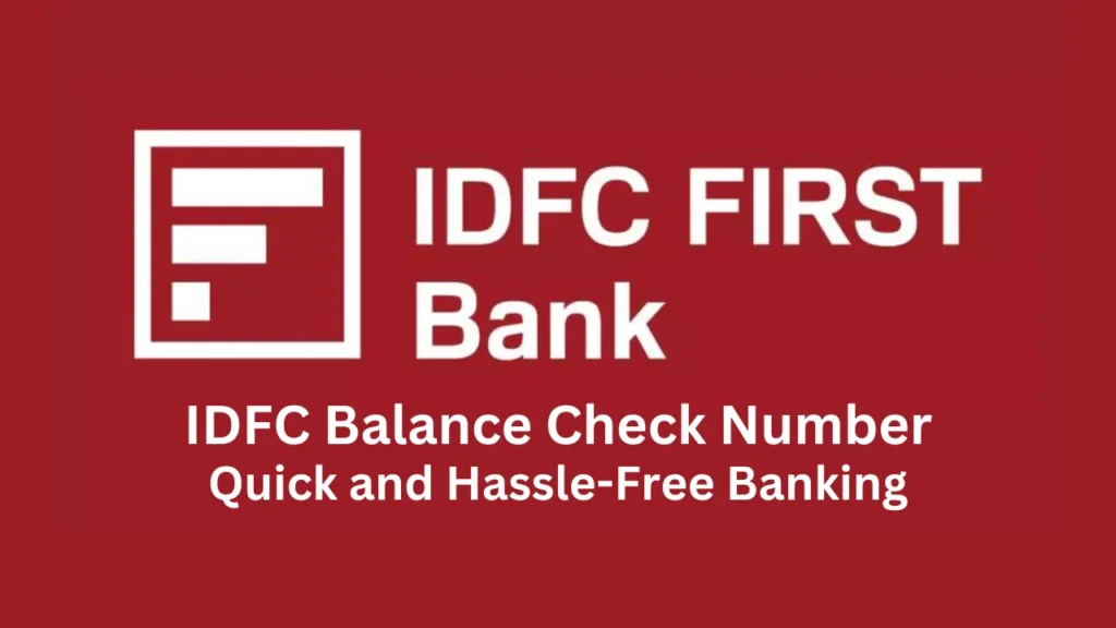 idfc balance check number