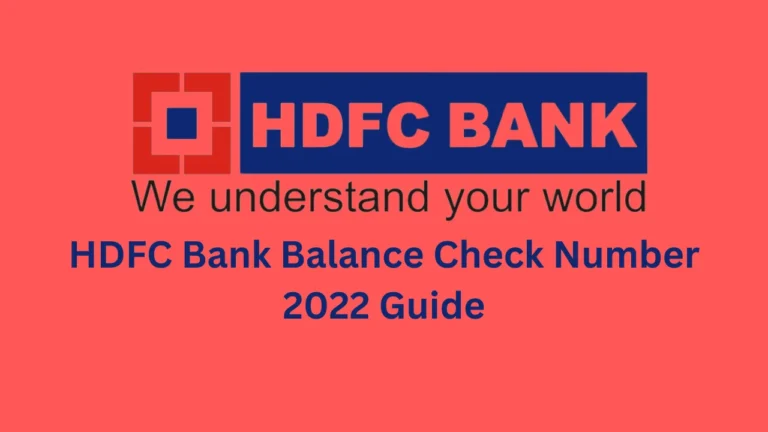 hdfc bank balance check number 2022