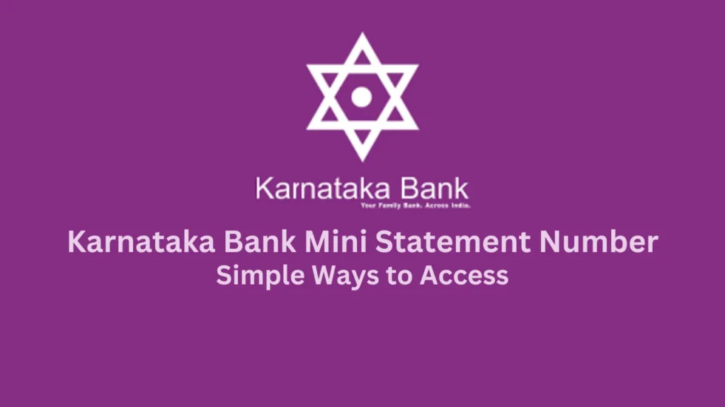 karnataka bank mini statement number