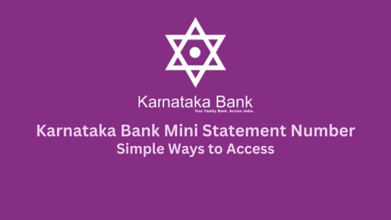 karnataka bank mini statement number