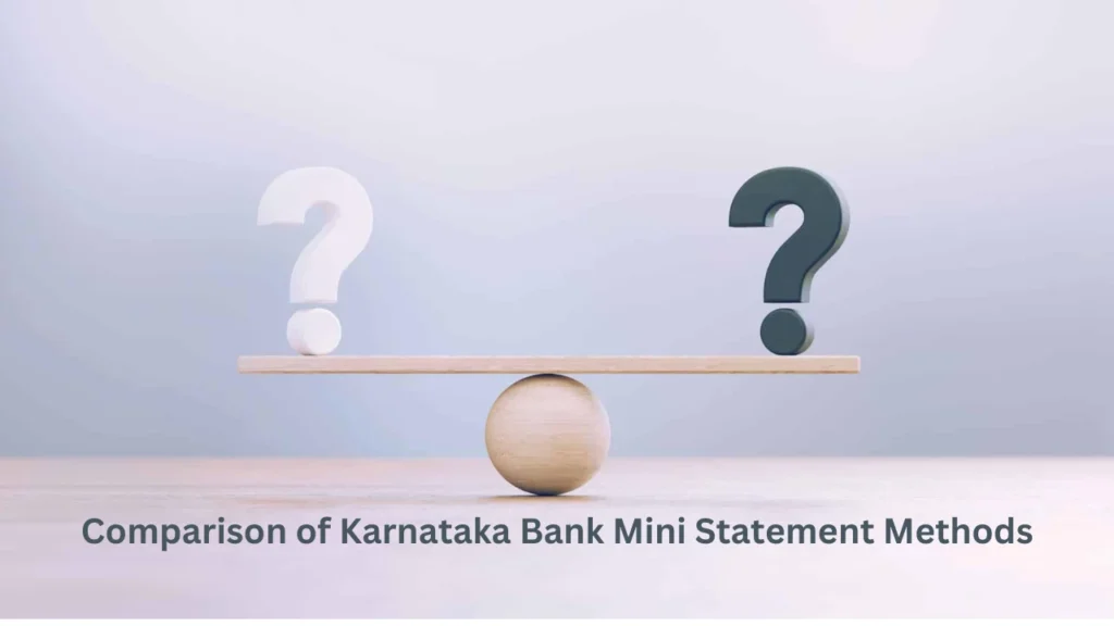 karnataka bank mini statement number Comparison of Karnataka Bank Mini Statement Methods